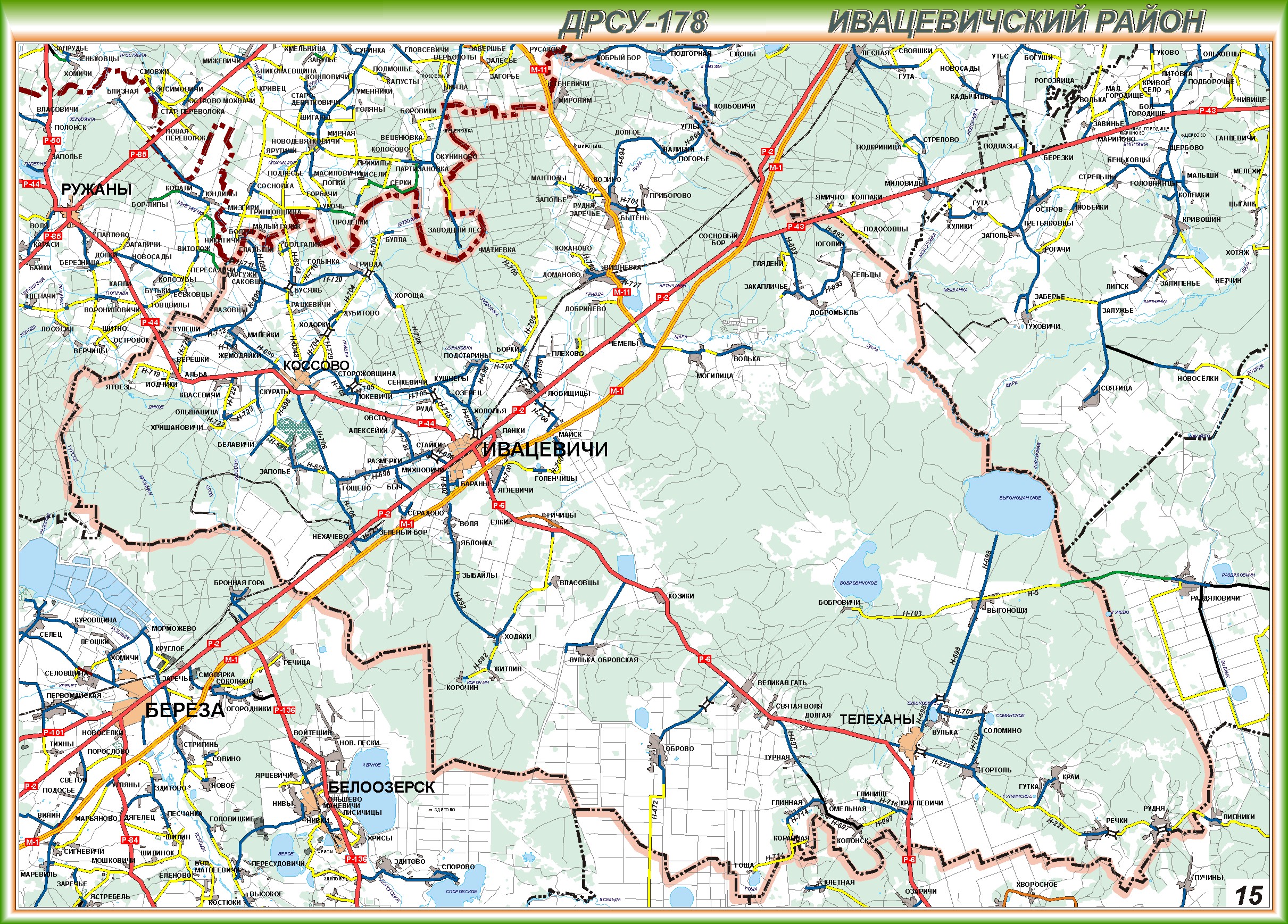 Карта ружаны брестской области